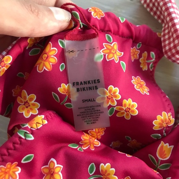 Frankie's Bikinis Kelly Reversible Cheeky Bikini Bottom Summer flower sz small - Picture 8 of 8